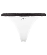 Majtki damskie - KARL LAGERFELD Kobiety Satynowe Figi Tanga Karl Signature, kość słoniowa, S - miniaturka - grafika 1