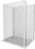 Ścianki i drzwi prysznicowe - Mexen Kioto ścianka prysznicowa Walk-in 135 x 70 x 30 cm, transparent, biała - 800-135-070-221-20-00-030 - miniaturka - grafika 1