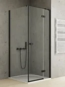 Kabiny prysznicowe - New Trendy Czarna kabina prysznicowa drzwi uchylne 90x80 prawa EXK-4927 Reflexa Black - miniaturka - grafika 1
