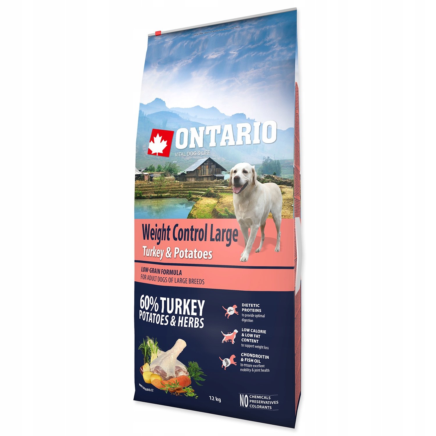 ONTARIO dog WEIGHT CONTROL LARGE turkey - 12kg