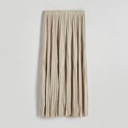 Spódnice - Reserved - Spódnica maxi z gniecionej tkaniny - Beżowy - miniaturka - grafika 1