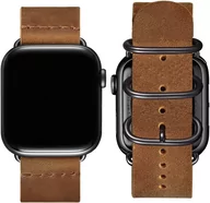 Akcesoria do smartwatchy - D-Pro Vintage Retro Leather Strap skórzany pasek do Apple Watch 1/2/3/4/5/6/7/SE/Ultra 42/44/45/49mm (Light Brown) - miniaturka - grafika 1