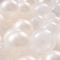Zabawki do kąpieli - KiddyMoon, plastikowe piłeczki 7cm perła-transparent 50 - miniaturka - grafika 1