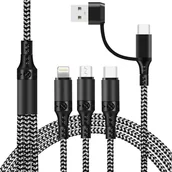 Kable USB - Uniwersalny kabel 5w1 eXtremestyle Ampere 1.2 m oplot - miniaturka - grafika 1