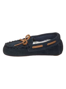 Clarks Skórzane slippersy "Crackling Flo" w kolorze granatowym - Buciki dla niemowląt - miniaturka - grafika 1