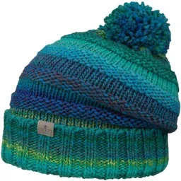 Czapka z Pomponem Fauske by Lierys, zielono-niebieski, One Size - Czapki damskie - miniaturka - grafika 1