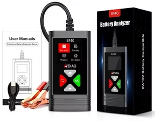 TESTER DO AKUMULATORÓW BATERII 6V 12V 2-220AH 24DIAG B440 - Akcesoria motoryzacyjne - miniaturka - grafika 1