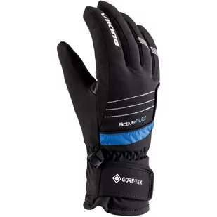 Rękawice Narciarskie Dziecięce Viking Helix GTX 15 czarno-niebieski - Rękawice narciarskie - miniaturka - grafika 1