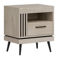 Meble do sypialni - Szafka Nocna Mati Mi19 1S Dąb Cremona Cotta / Czarny - miniaturka - grafika 1