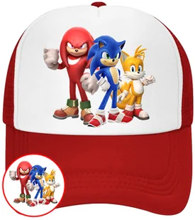 CZAPKA Z DASZKIEM SONIC DLA DZIECI NA LATO SIATKA CZERWONA BEJSBOLÓWKA - Czapki i chusty sportowe męskie - miniaturka - grafika 1