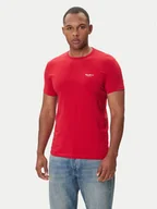 Koszulki męskie - Pepe Jeans T-Shirt Original Basic 3N PM5010133 Czerwony Regular Fit - miniaturka - grafika 1