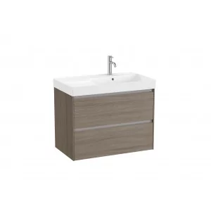 ROCA A851690511 ONA Zestaw łazienkowy UNIK 2 szuflady z umyw asym po prawej 800mm, ciemny wiąz - Szafki łazienkowe - miniaturka - grafika 1