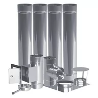 Akcesoria kominkowe - komin systemowy fi 150 jednościenny wkład komina - miniaturka - grafika 1