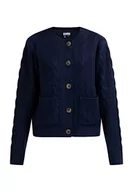 Swetry damskie - acalmar Damski sweter z dzianiny z guzikami 39425096-AC01, granatowy, M/L, morski, M-L - miniaturka - grafika 1