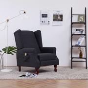 Fotele - vidaXL Elektryczny fotel masujący, rozkładany, ciemnoszary, tkanina - miniaturka - grafika 1
