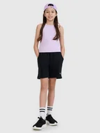 Spodnie i spodenki dla dziewczynek - 4F Spodenki dresowe dziewczęce - czarne 122 (6-7 lat) - miniaturka - grafika 1