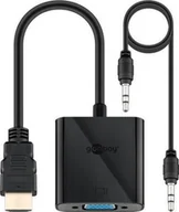 Złącza, przejściówki, adaptery - Goobay Adapter AV HDMI - D-Sub VGA + Jack 3.5mm czarny 68793 - miniaturka - grafika 1