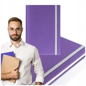 Planery - NOTES KSIĄŻKOWY B5 FIOLETOWY HANA + GUMKA ZAMYKAJĄCA POPIELATA - miniaturka - grafika 1