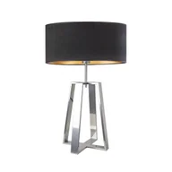 Lampy stojące - Czarna lampka stołowa do salonu THOR VELUR z welurowym abażurem - miniaturka - grafika 1