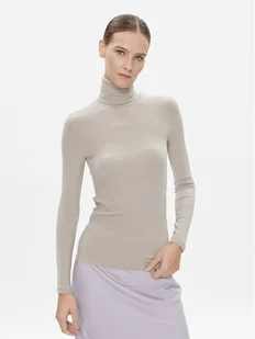 Calvin Klein Golf K20K206053 Beżowy Slim Fit - Bluzki damskie - miniaturka - grafika 1