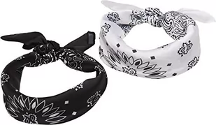 Urban Classics Modna Opaska Bandana, Czarny/Biały, 2 sztuki - Ozdoby do włosów - miniaturka - grafika 1