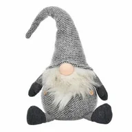 Ozdoby bożonarodzeniowe - Skrzat szary w kratkę siedzący 46cm - miniaturka - grafika 1