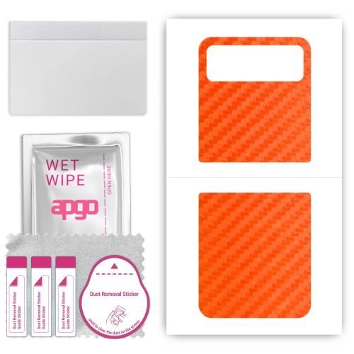 folia naklejka skórka strukturalna na TYŁ do Motorola Razr 2023 - Carbon Pomarańczowy - apgo SKINS