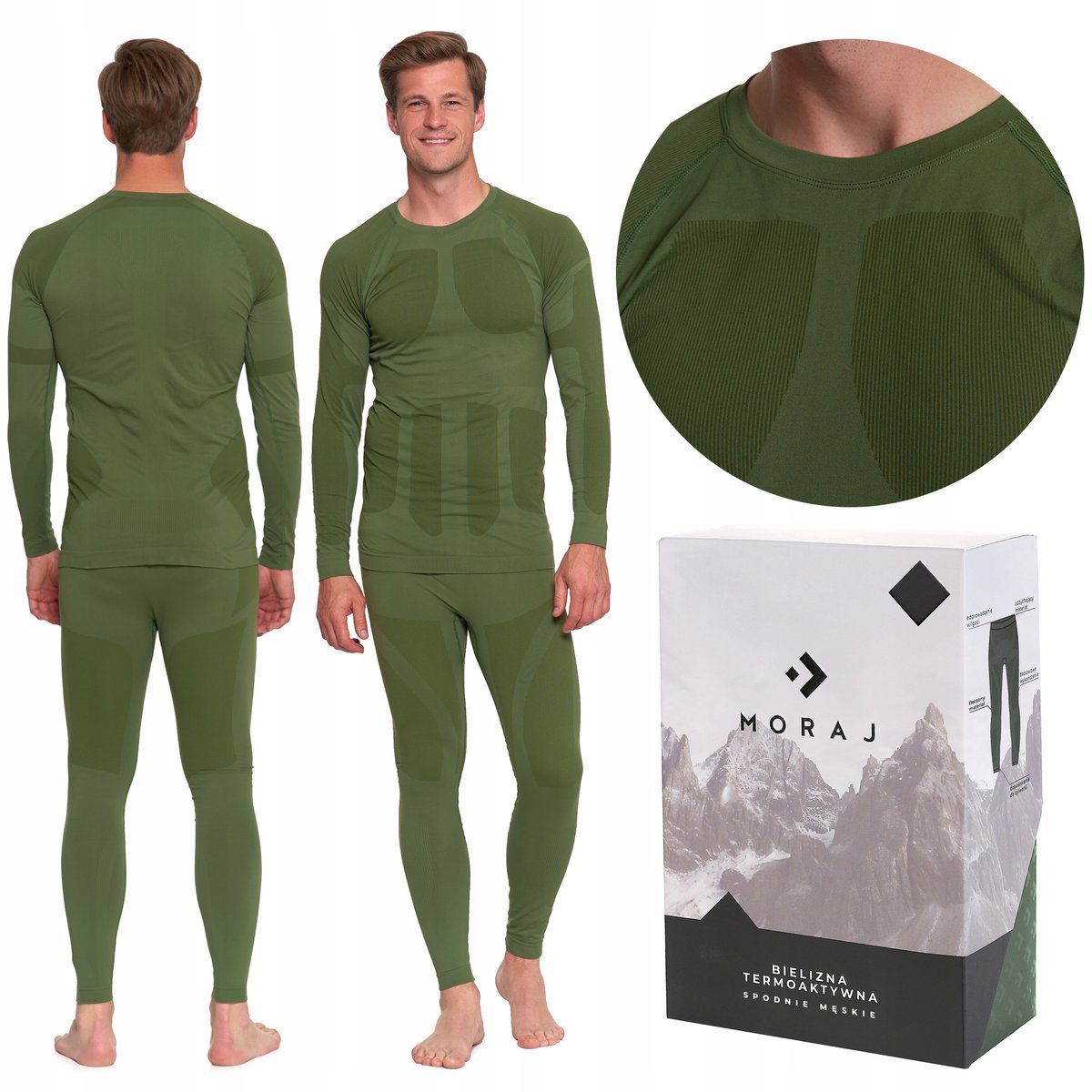 Bielizna Termoaktywna Męska Komplet Odzieży Termicznej Bezszwowej MORAJ XL