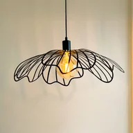 Lampy sufitowe - Dyberg Larsen Lampa wisząca designerska Blumen, możliwość ściemniania, czarny, salon / jadalnia, metal, design - miniaturka - grafika 1