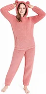Piżamy damskie - Piżama damska polarowa dwuczęściowa ciepła miękka komplet z kapturem Dres - miniaturka - grafika 1