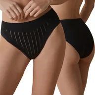 Majtki damskie - Majtki Damskie Figi Maxi Wyszczuplające Wygodne z Wysokim Stanem Czarne 3XL - miniaturka - grafika 1