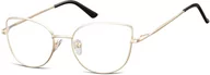 Okulary korekcyjne, oprawki, szkła - Sunoptic Okulary oprawki korekcyjne kocie oczy zerówki L119C złote - miniaturka - grafika 1