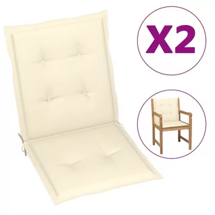 vidaXL Poduszki na krzesła ogrodowe, 2 szt., kremowe, 100x50x3 cm - Poduszki ogrodowe - miniaturka - grafika 1
