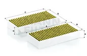 Filtry kabinowe - MANN Filtr powietrza kabinowy DB MANN-FILTER FP260282 FP26028-2 - miniaturka - grafika 1
