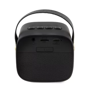Guess głośnik Bluetooth GUWSB2P4SMK Speaker mini czarny/black 4G Leather Script Logo with Strap - Głośniki przenośne - miniaturka - grafika 3