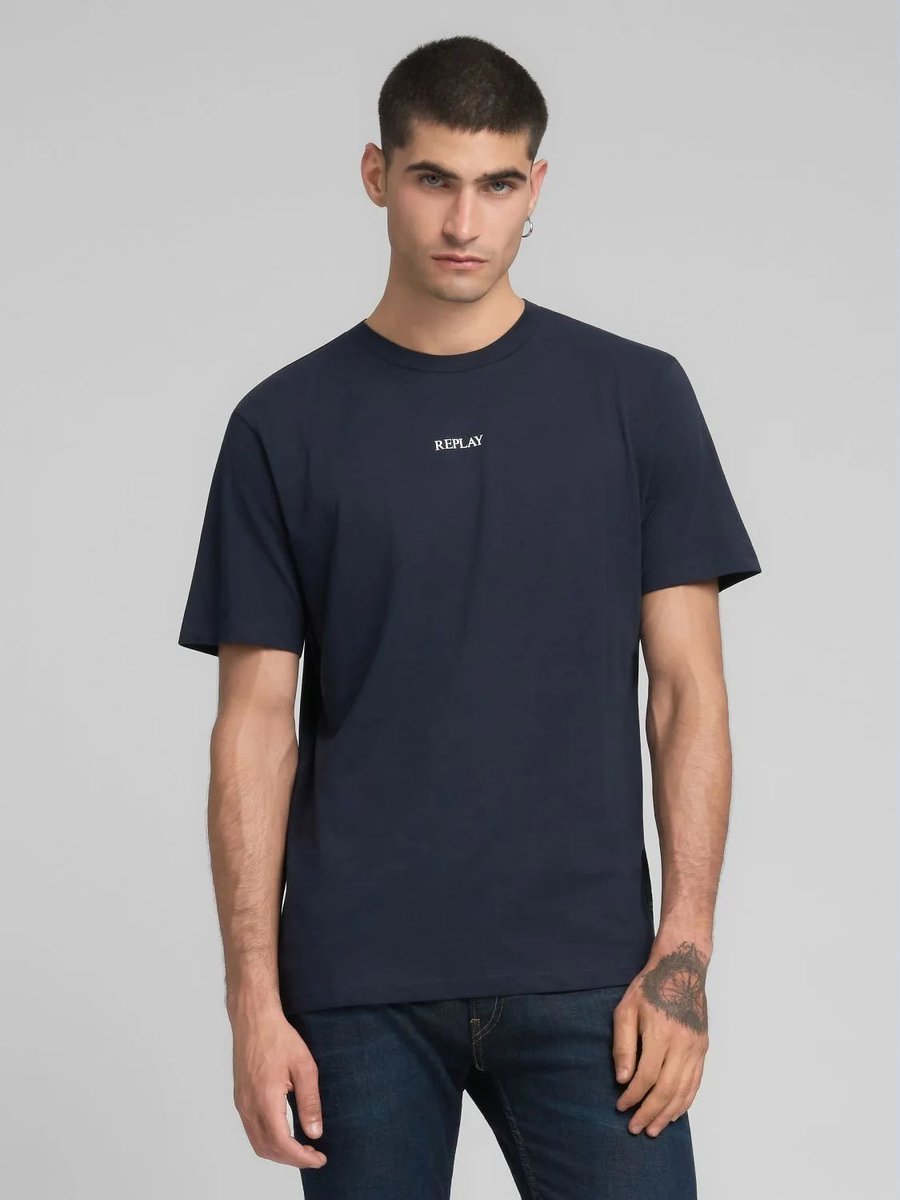 t-shirt uomo replay m3098.2660 067 night blue