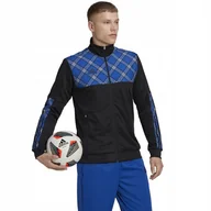 Bluzy męskie - Bluza męska adidas Tiro Track czarno-niebieska HN5513 M - miniaturka - grafika 1