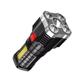 Latarki - Mocna latarka LED, akumulatorowa lampa kempingowa, z oświetleniem bocznym, 3 trybami oświetlenia kempingowego, odpowiednia do przygód na świeżym powi - miniaturka - grafika 1