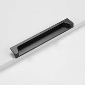 Zawiasy, okucia i inne akcesoria - Zestaw 4 ukrytych uchwytów do szafek, wpuszczanych gałek do drzwi, ułatwiających montaż mebli, rozstaw otworów 192 mm, kolor czarny - miniaturka - grafika 1