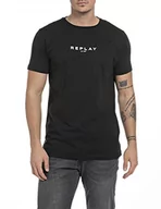 Koszulki męskie - Replay Męski T-shirt M6138L.000.2660, czarny, S - miniaturka - grafika 1