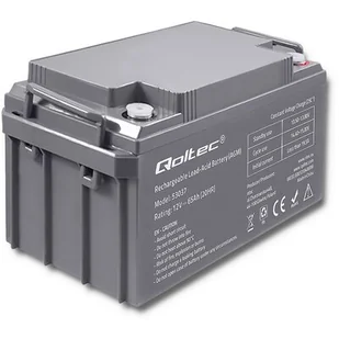 Qoltec Qoltec Qoltec Akumulator AGM | 12V | 65Ah | max.19.5A (53037) - Baterie do zasilaczy awaryjnych UPS - miniaturka - grafika 1