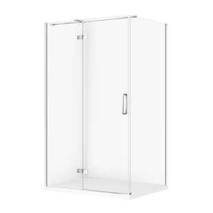 Kabina prysznicowa Cersanit Jota 120x90x195 prostokątna chrom transparentne z brodzikiem tako slim biały mat S601-417 - Kabiny prysznicowe - miniaturka - grafika 1