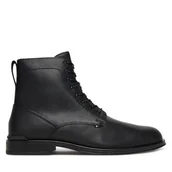 Botki męskie - Kozaki Tommy Hilfiger Corporate FM0FM05577 Czarny - miniaturka - grafika 1