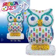 Zabawki kreatywne - Cekinowa figurka Sowa Owl 3D Zestaw kreatywny - miniaturka - grafika 1