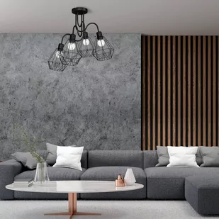 Luminex Bergen 310 Plafon Oprawa sufitowa 4x60W E27 czarny - Lampy sufitowe - miniaturka - grafika 2