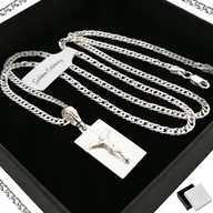 Biżuteria dla dzieci - Srebrny Łańcuszek Rombo Srebro Pr. 925 Zawieszka Medalik Komunia Chrzest - miniaturka - grafika 1