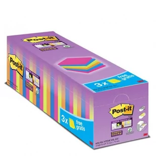 Post-it 654SE24P karteczki samoprzylepne, 24 bloki po 90 karteczek, 76 x 76 mm, pomarańczowe/zielone/różowe/niebieskie 712520 - Etykiety samoprzylepne i bloki etykiet - miniaturka - grafika 2