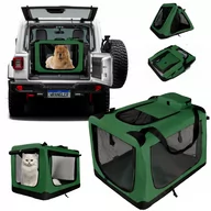 Sprzęt podróżny i transportery dla psów - Duża Składana Torba Podróżna dla Psa, Transporter, Legowisko, Kojec, Zielony 95x65x65cm XL - miniaturka - grafika 1