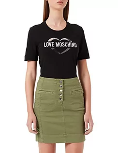 Spódnice - Love Moschino Damska spódnica Garment Dyed Miniskirt, zielony, 40 - grafika 1