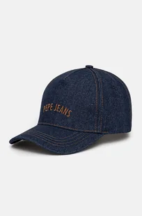 Pepe Jeans czapka z daszkiem jeansowa WALDA CAP kolor granatowy z aplikacją PL040356 - Czapki damskie - miniaturka - grafika 1
